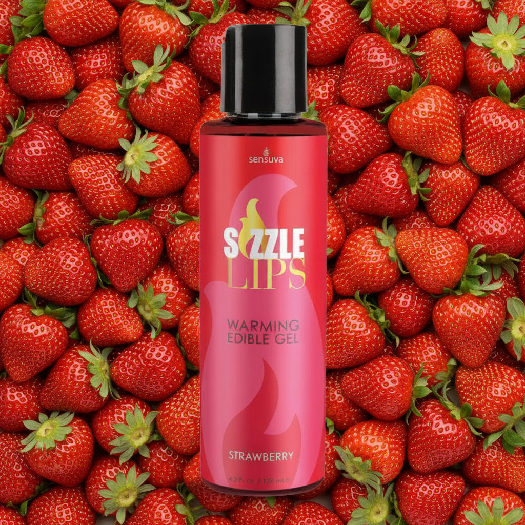 Sensuva Sizzle Lips Strawberry Edible Warming Gel 4.2 oz