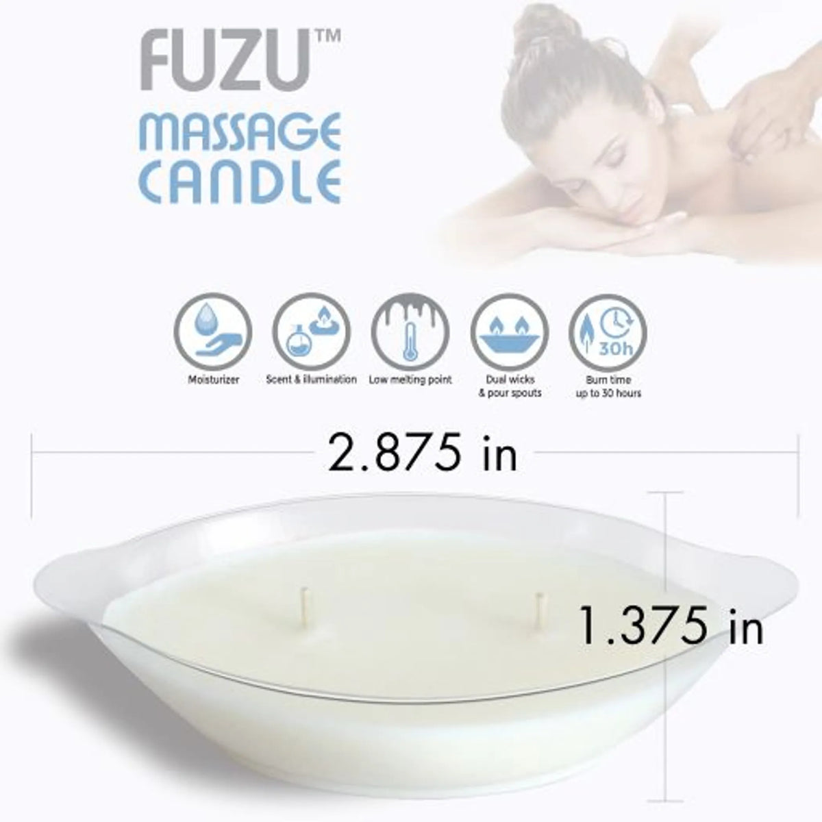 Fuzu Massage Candle - Freshly Unscented 4 oz