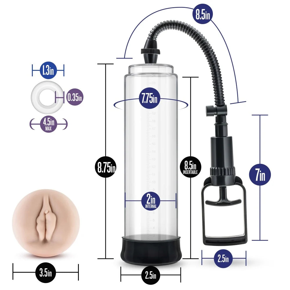 Performance by Blush VX4 Vibrating Male Enhancement Pump – Clear/Black