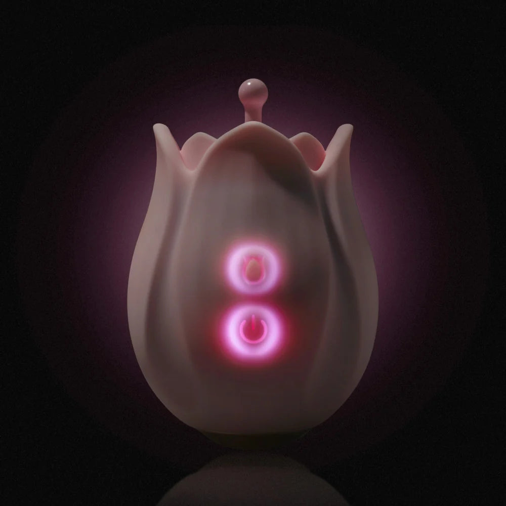 Play With Me Romantic Rose Vibrator with 3 Rosebud Attachments – Pink