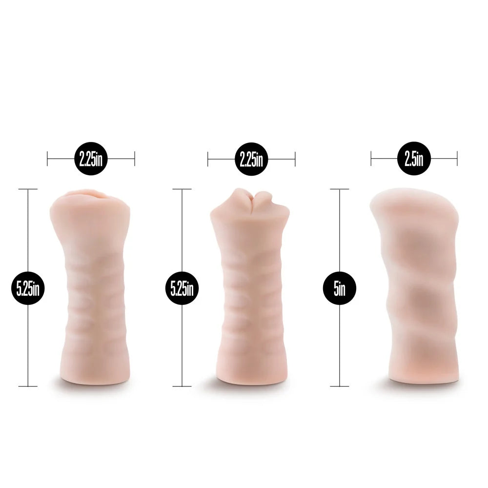 M For Men Soft & Wet 3-Pack Self-Lubricating Vibrating Strokers – Vanilla