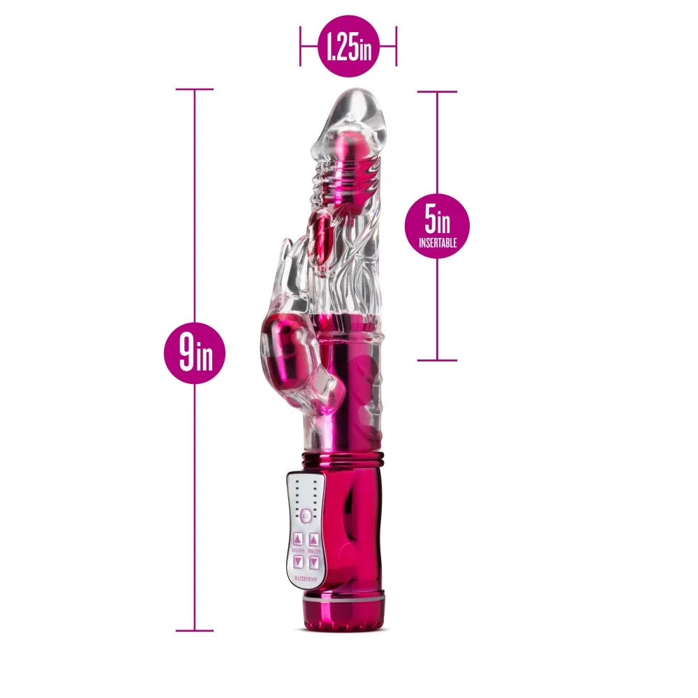 Sexy Things Frisky Rabbit 9" Gyrating Rabbit Vibrator – Pink