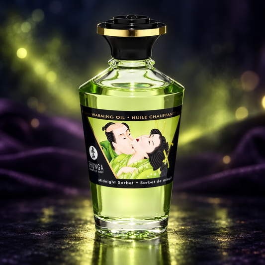 Shunga Aphrodisiac Warming Oil - Midnight Sorbet 3.5 oz