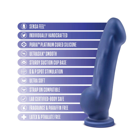 Avant Ergo Indigo D8 7.5" Dual Density Silicone Dildo – Indigo Blue