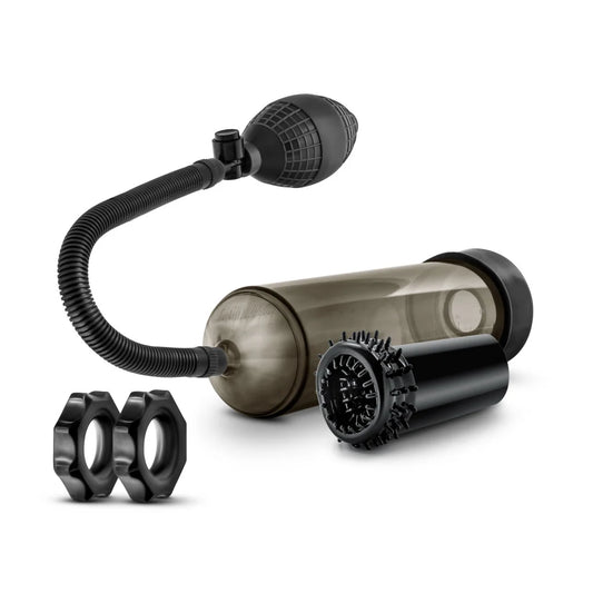 Quickie Kit Thick Cock Pump, Stroker & Cock Ring Set – Black