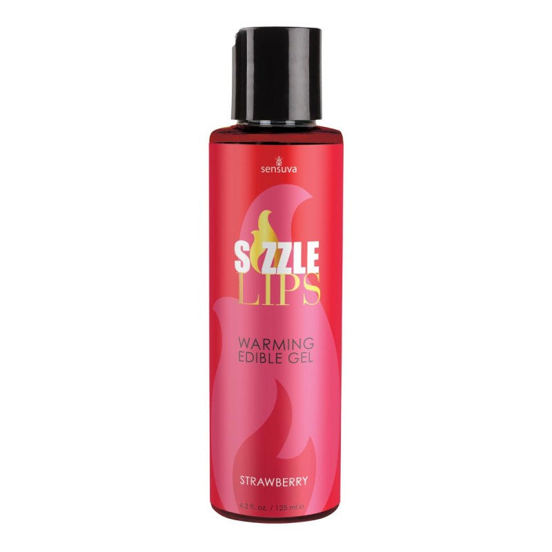 Sensuva Sizzle Lips Strawberry Edible Warming Gel 4.2 oz