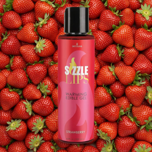 Sensuva Sizzle Lips Strawberry Edible Warming Gel 4.2 oz