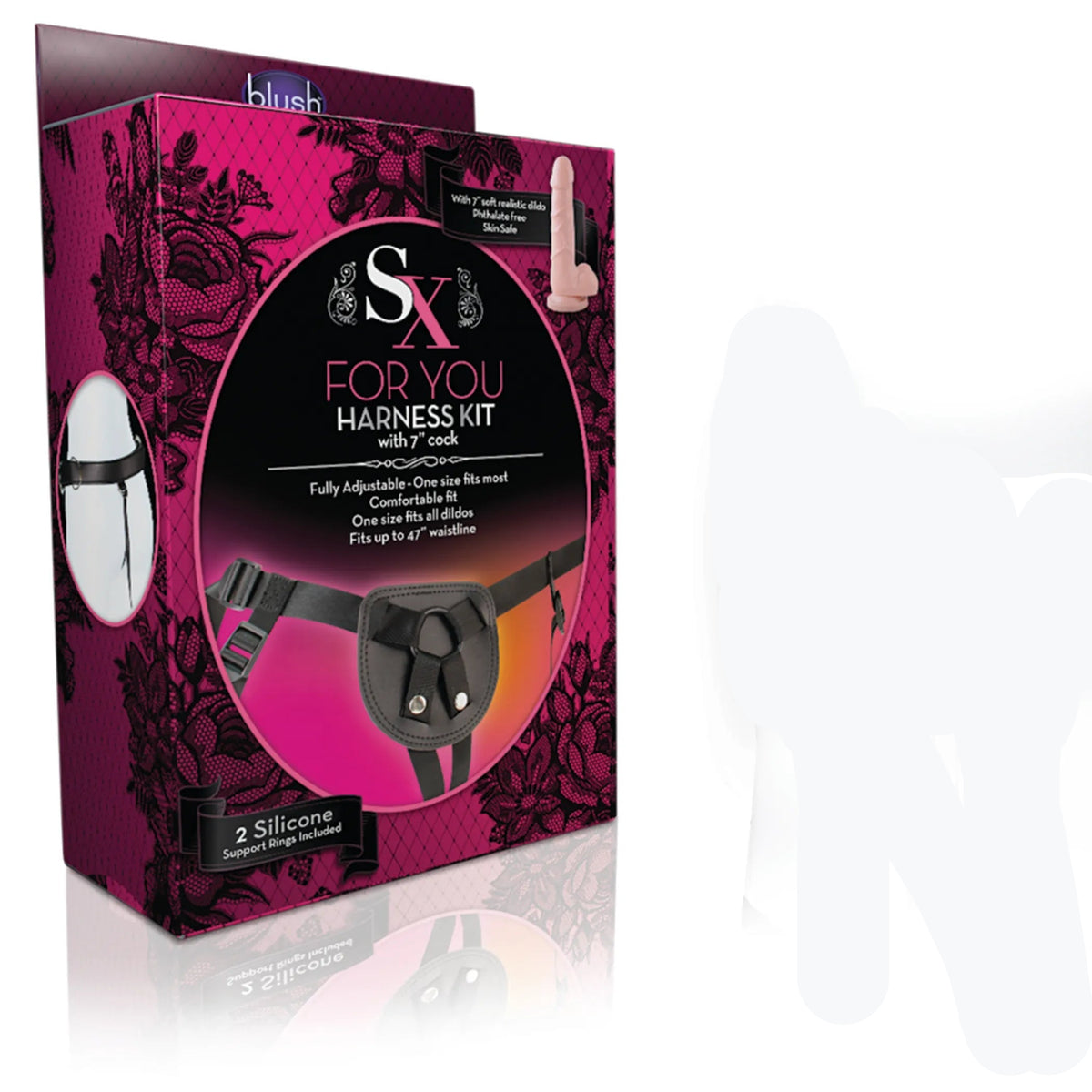 SX For You Harness Kit with 7" Dildo – Black