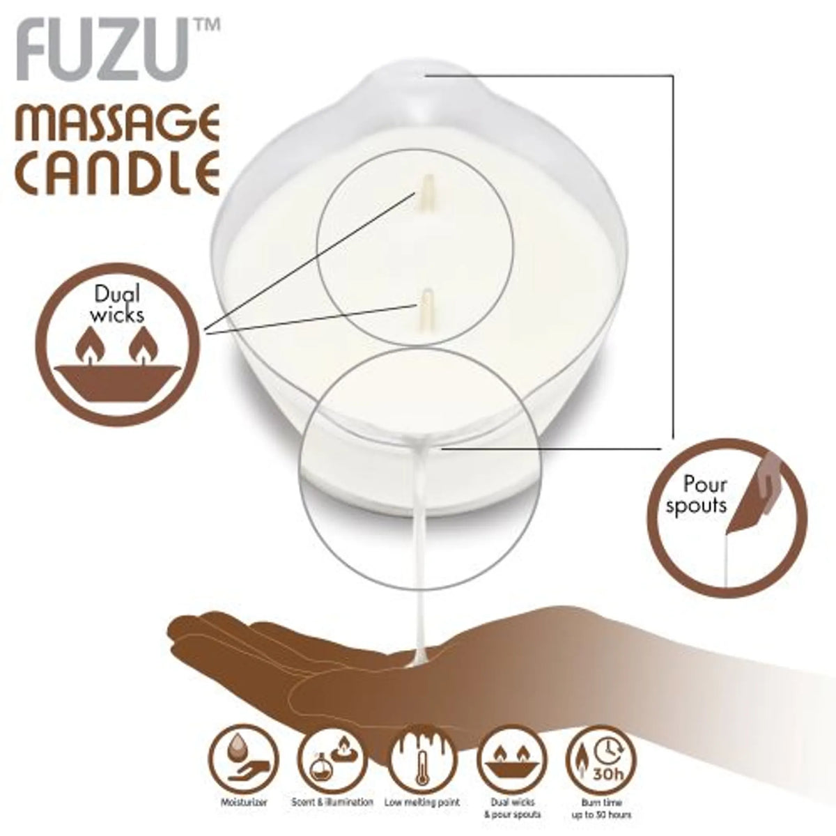 Fuzu Massage Candle - Warm Vanilla Sugar 4 oz