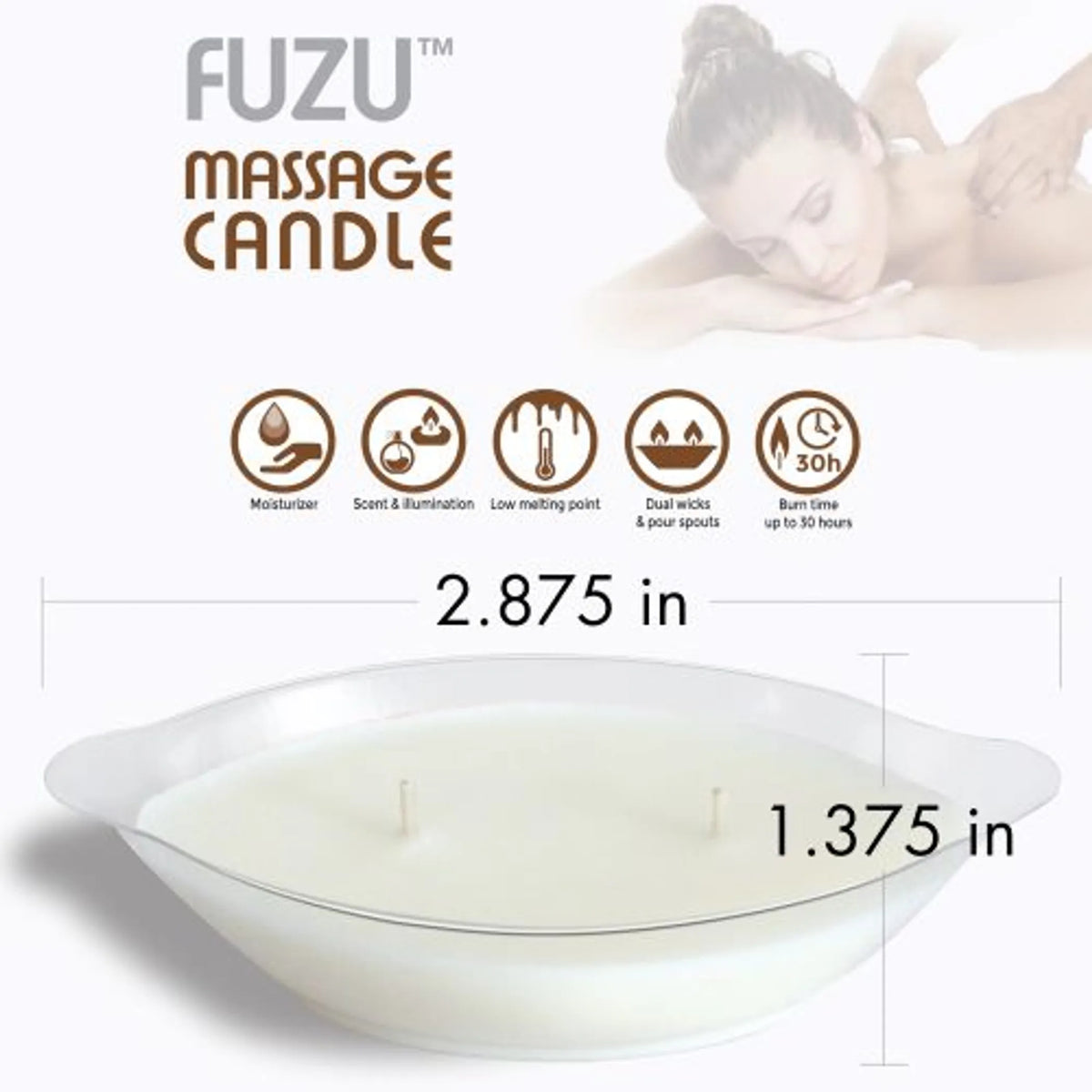 Fuzu Massage Candle - Warm Vanilla Sugar 4 oz