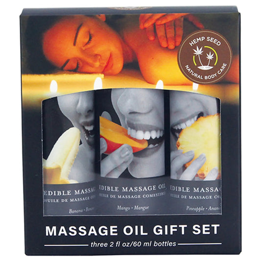 Earthly Body Edible Massage Oil Gift Set - Tropical Trio