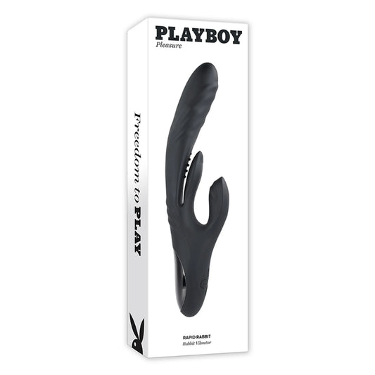 Playboy Pleasure Rapid Rabbit 10.38" Thrusting & Flapping Rabbit Vibrator