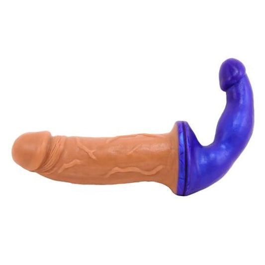 VixSkin Peacemaker Double-Ended Platinum Silicone Dildo – Caramel