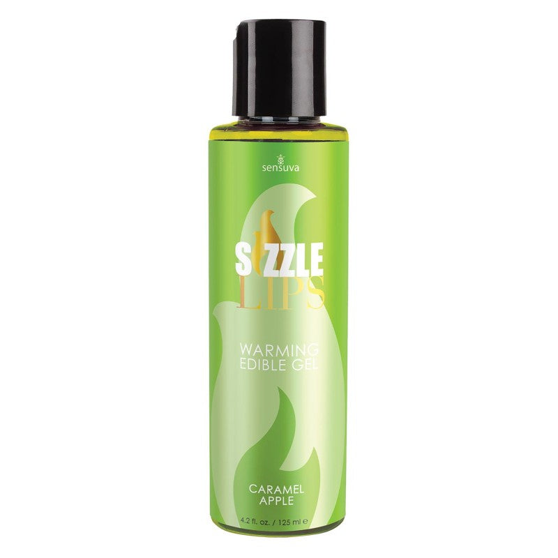 Sensuva Sizzle Lips Caramel Apple Edible Warming Gel 4.2 oz