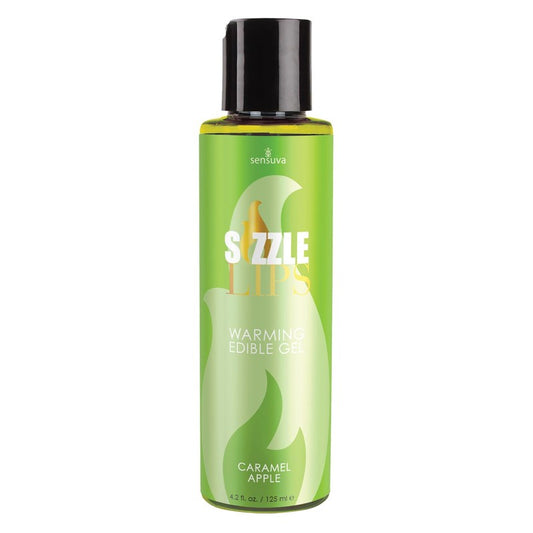 Sensuva Sizzle Lips Caramel Apple Edible Warming Gel 4.2 oz