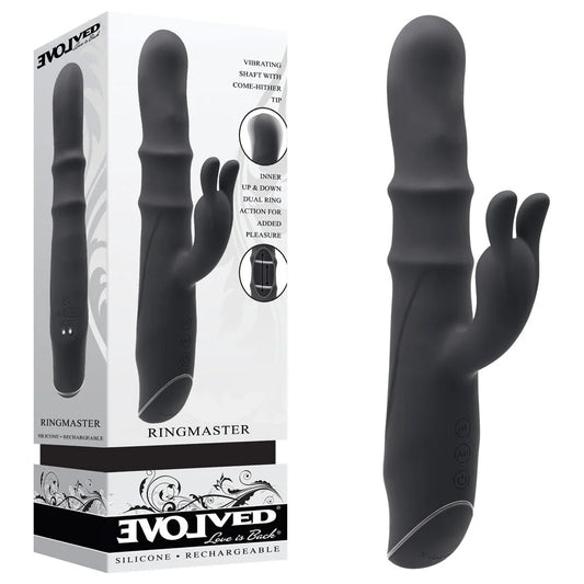 Evolved Novelties Ringmaster 9.12" Ringed Rabbit Vibrator