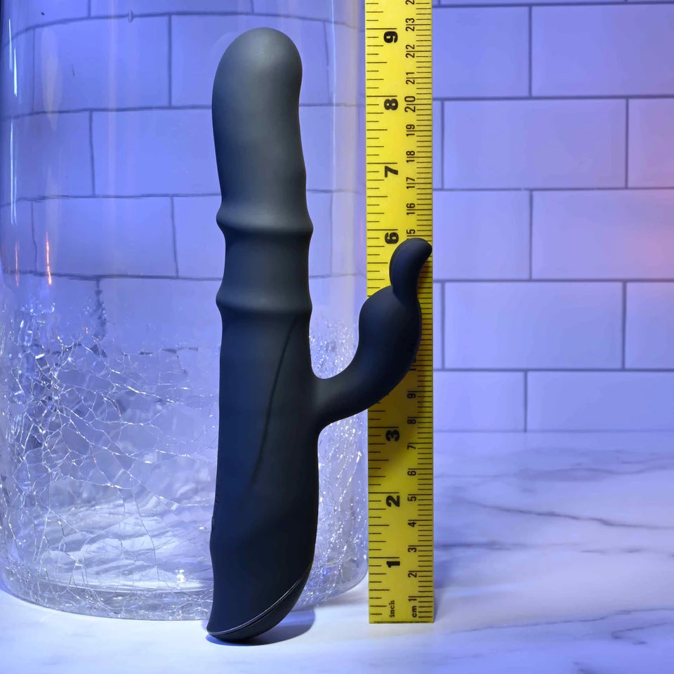 Evolved Novelties Ringmaster 9.12" Ringed Rabbit Vibrator