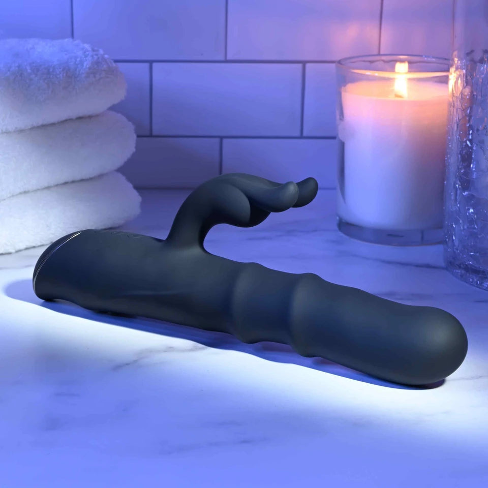 Evolved Novelties Ringmaster 9.12" Ringed Rabbit Vibrator