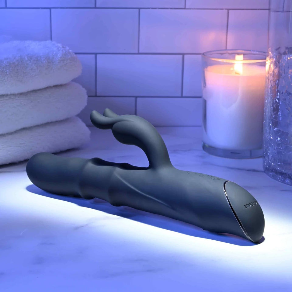 Evolved Novelties Ringmaster 9.12" Ringed Rabbit Vibrator
