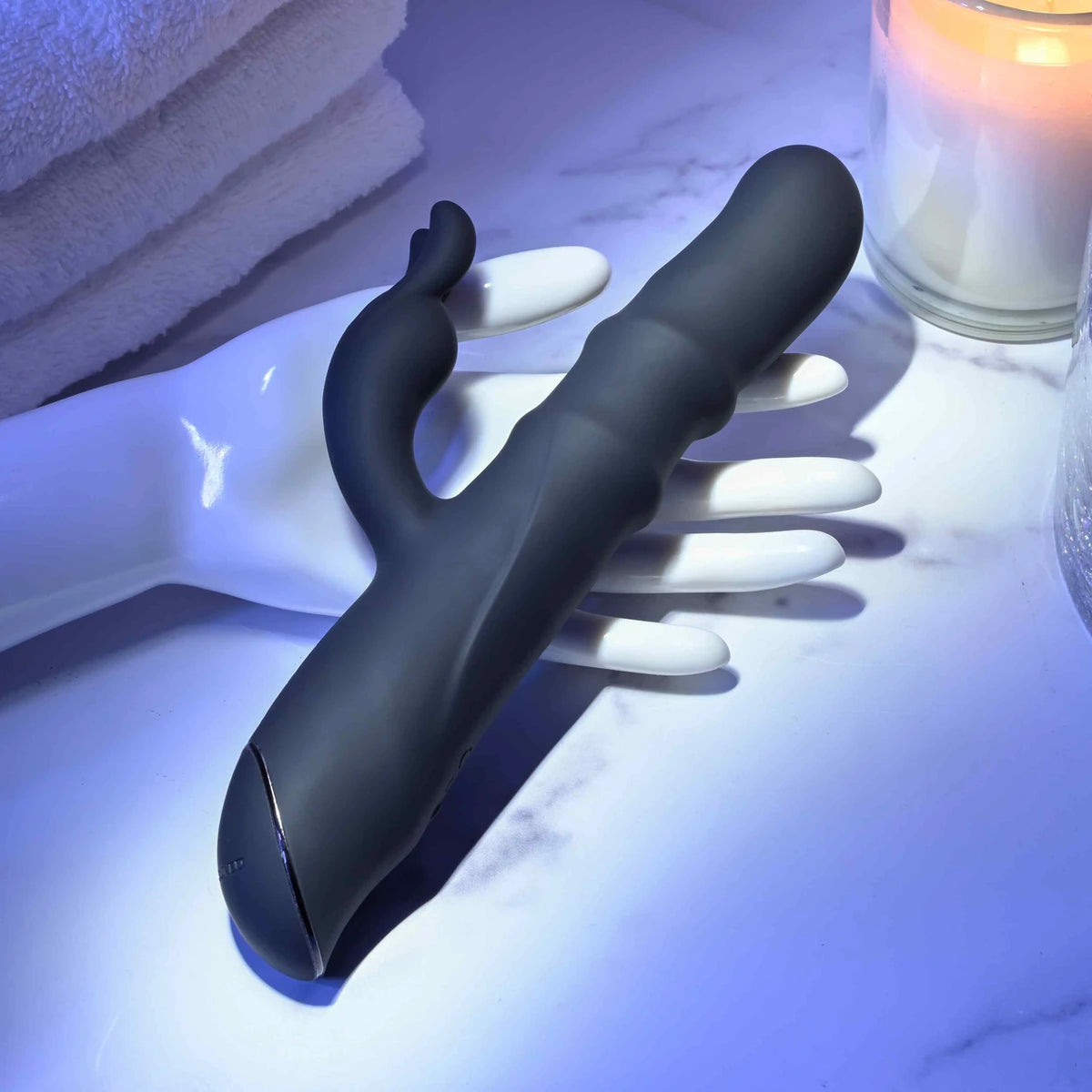 Evolved Novelties Ringmaster 9.12" Ringed Rabbit Vibrator
