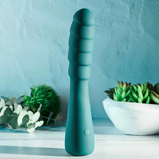 Gender X Scorpion 8.35" Ribbed Flexible Vibrator – Teal
