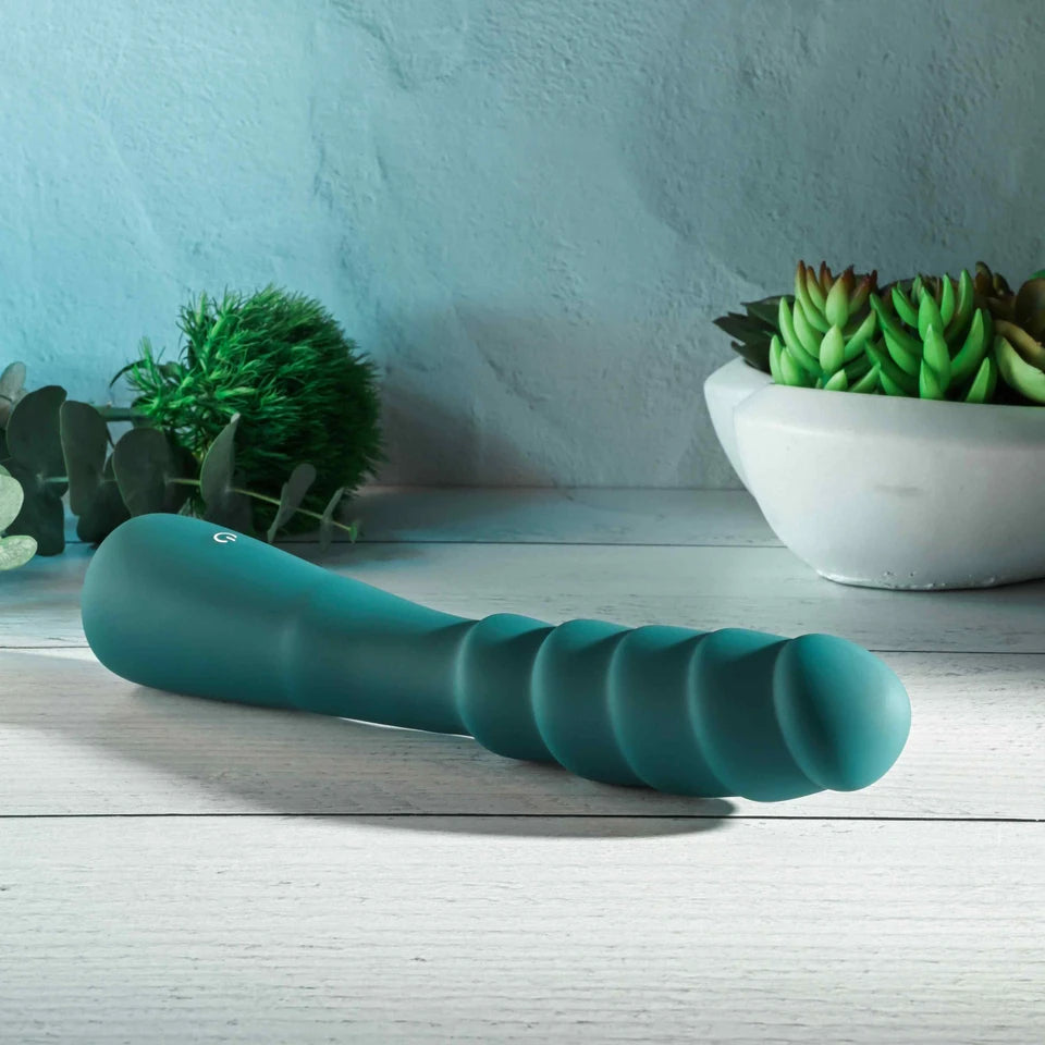Gender X Scorpion 8.35" Ribbed Flexible Vibrator – Teal