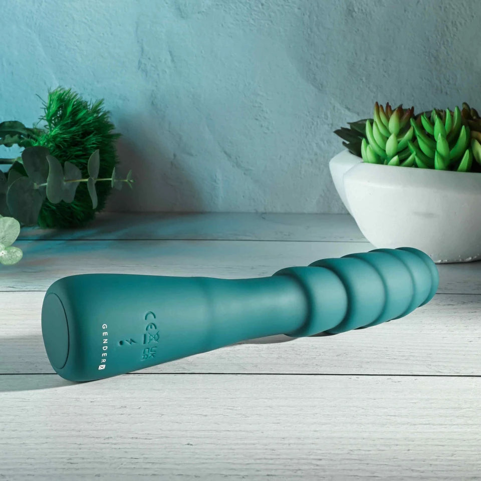 Gender X Scorpion 8.35" Ribbed Flexible Vibrator – Teal