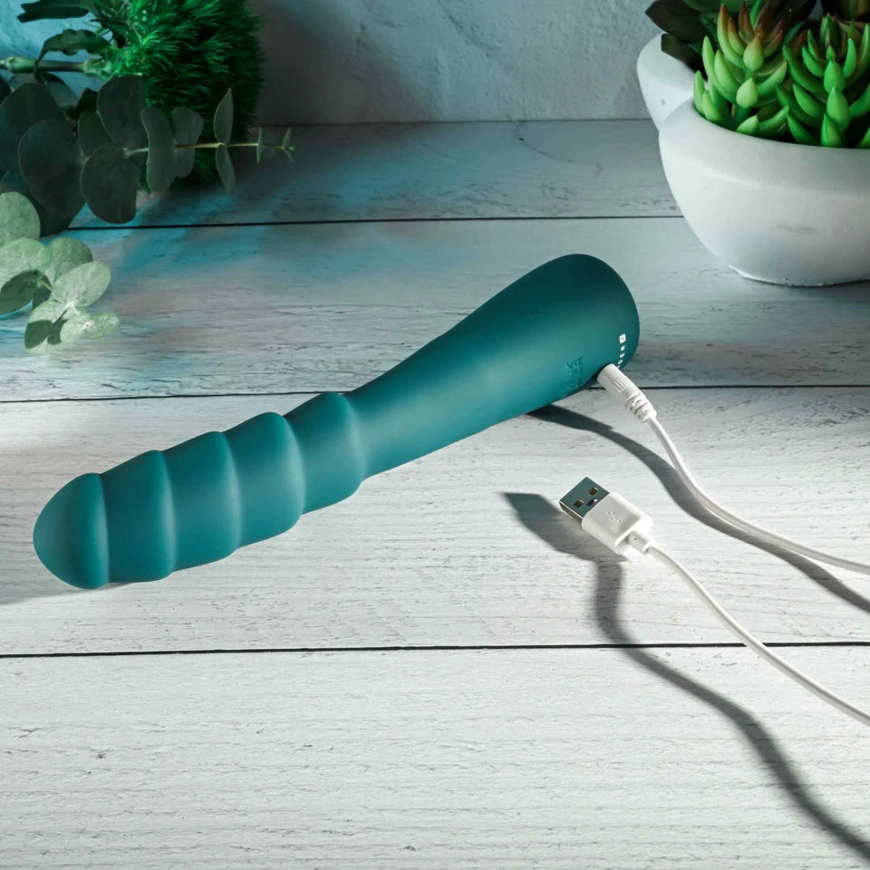 Gender X Scorpion 8.35" Ribbed Flexible Vibrator – Teal