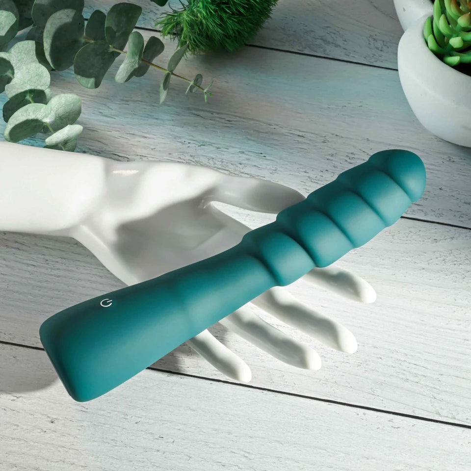Gender X Scorpion 8.35" Ribbed Flexible Vibrator – Teal