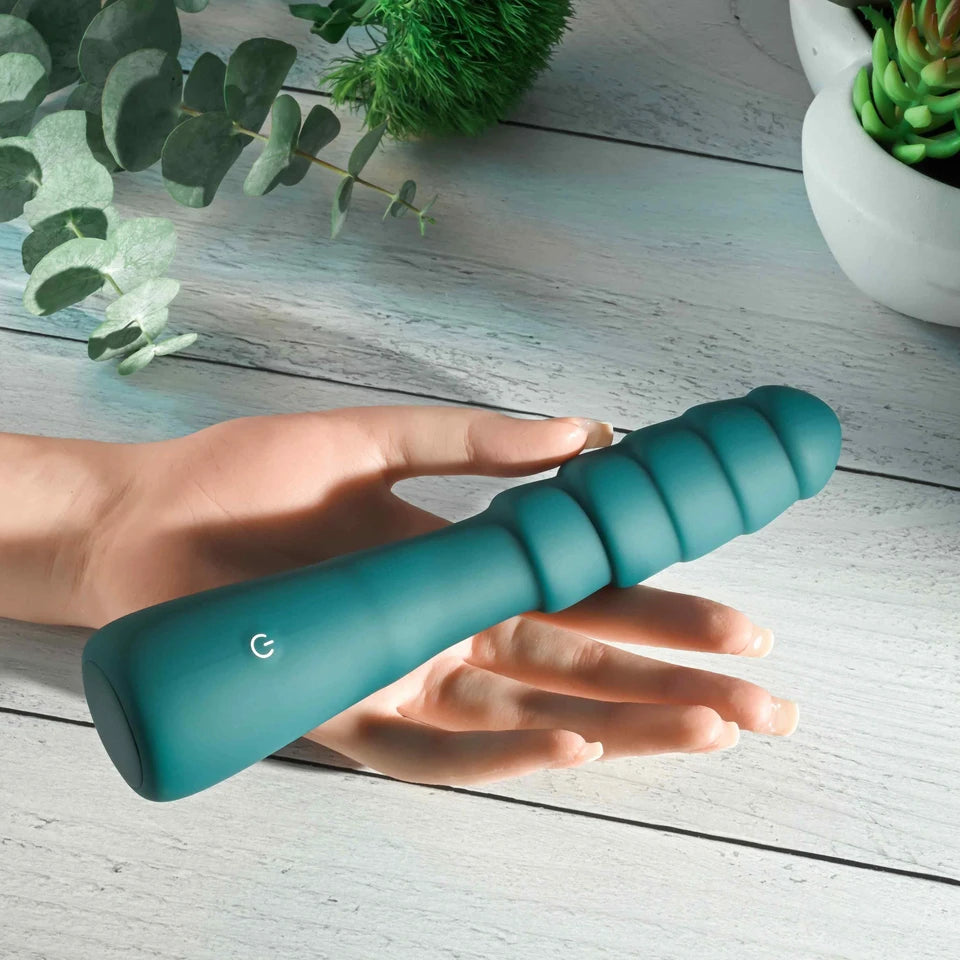 Gender X Scorpion 8.35" Ribbed Flexible Vibrator – Teal