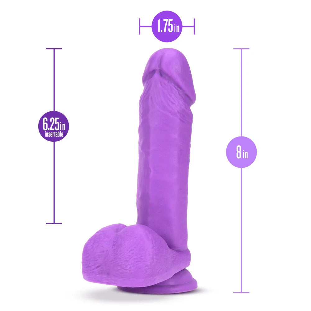 Neo 8" Sensa Feel Dual Density Dildo with Suction Cup – Neon Purple