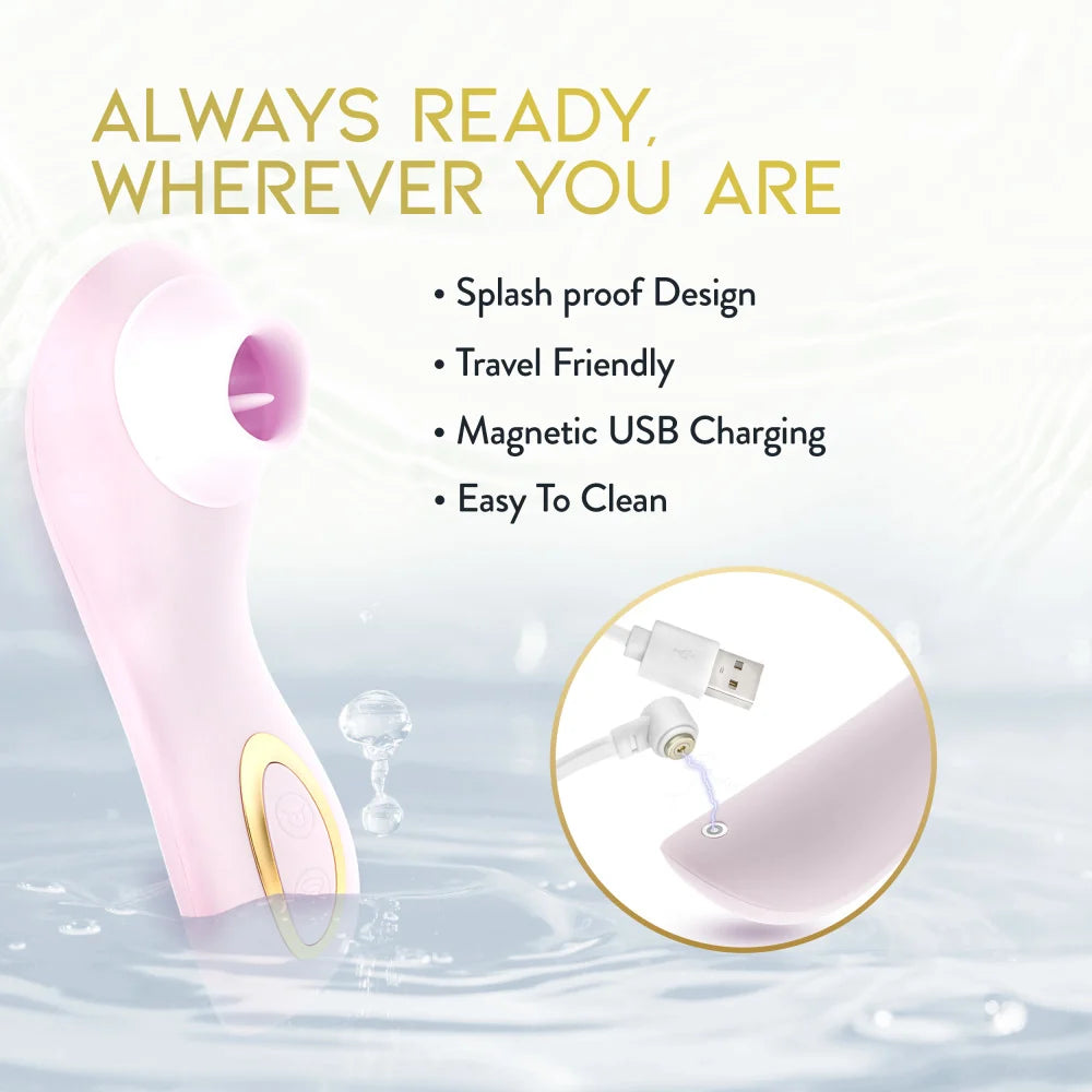 Delice Fleur Clitoral Stimulator with Tongue Fluttering & Suction – Barely Purple