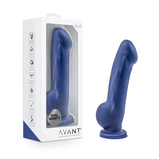 Avant Ergo Indigo D8 7.5" Dual Density Silicone Dildo – Indigo Blue
