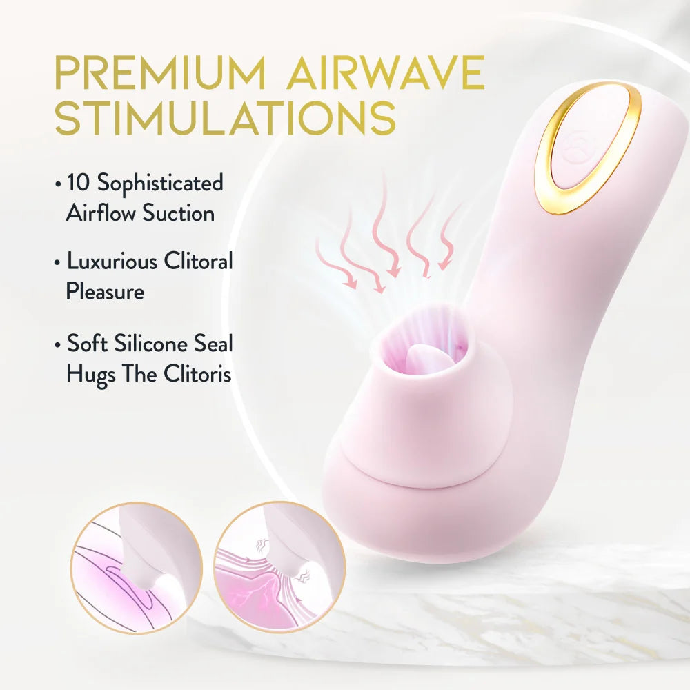 Delice Fleur Clitoral Stimulator with Tongue Fluttering & Suction – Barely Purple