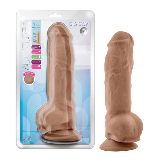 Au Naturel Big Boy 10" Dual Density Dildo with Suction Cup – Mocha