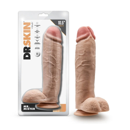 Dr. Skin Mr. Mister 10.5" Realistic Dildo with Suction Cup – Beige