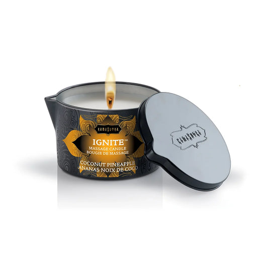 Kama Sutra Ignite Massage Oil Candle - Coconut Pineapple 6 oz