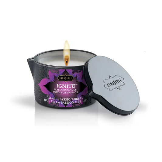 Kama Sutra Ignite Massage Oil Candle - Island Passion Berry 6 oz