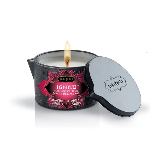 Kama Sutra Ignite Massage Oil Candle - Strawberry Dreams 6 oz