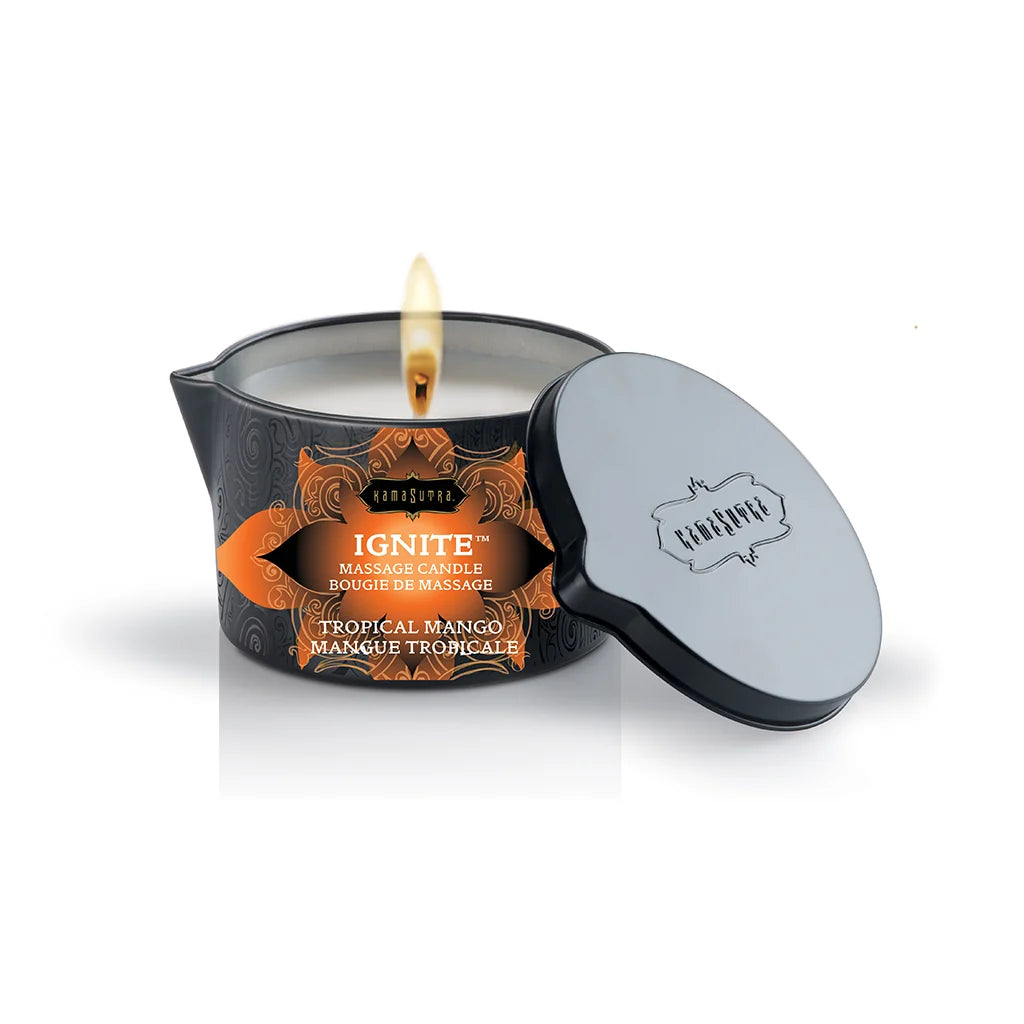 Kama Sutra Ignite Massage Oil Candle - Tropical Mango 6 oz