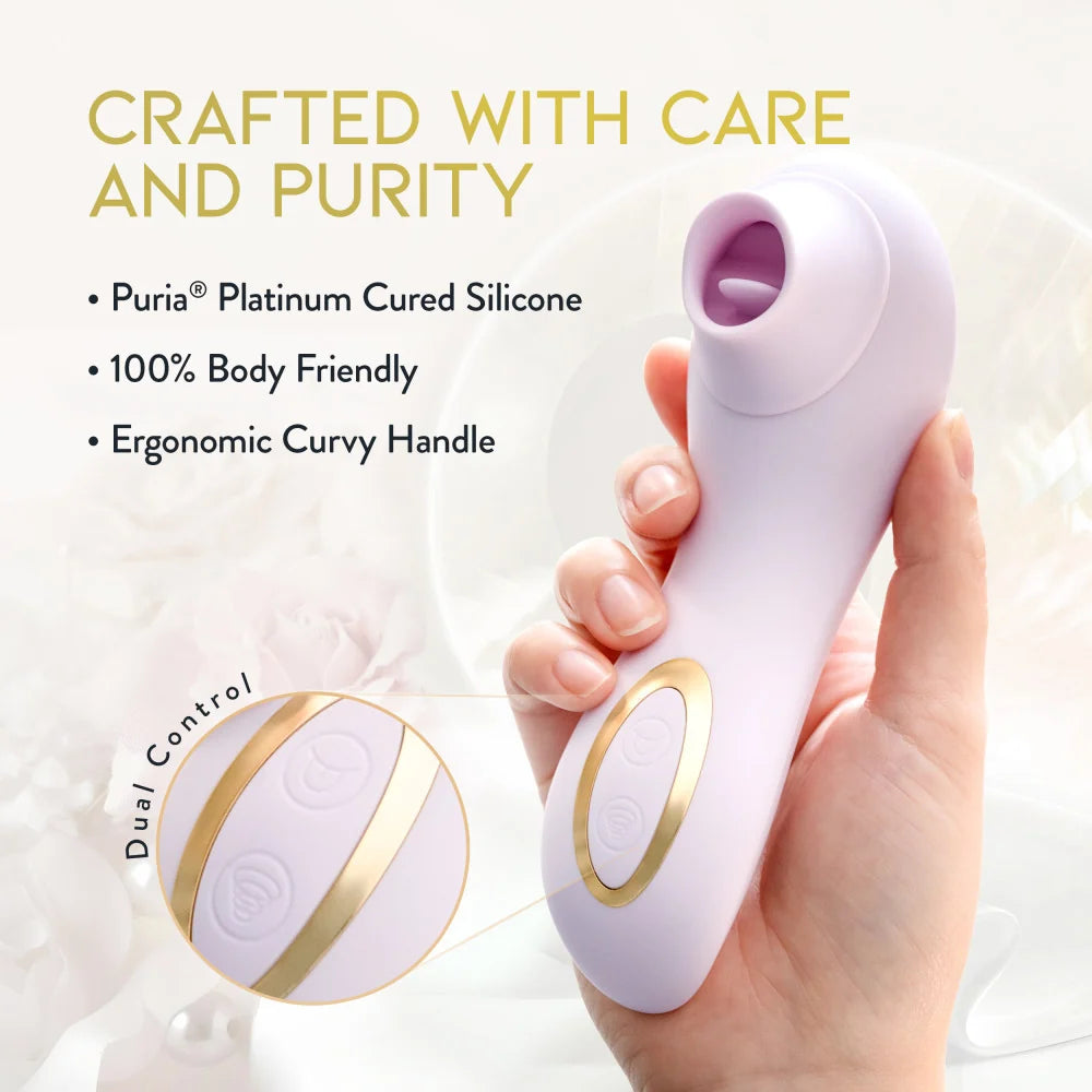 Delice Fleur Clitoral Stimulator with Tongue Fluttering & Suction – Barely Purple