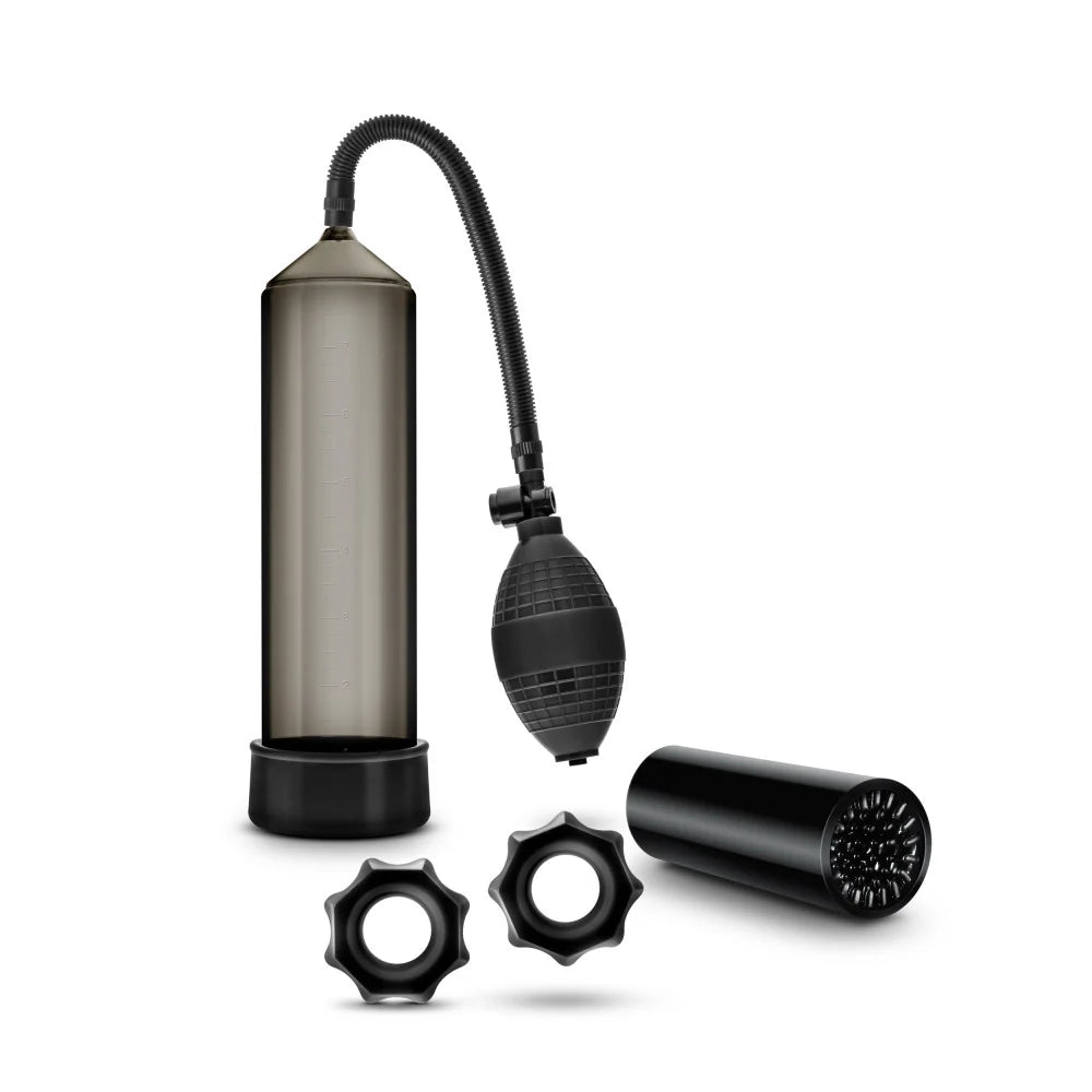 Quickie Kit Thick Cock Pump, Stroker & Cock Ring Set – Black