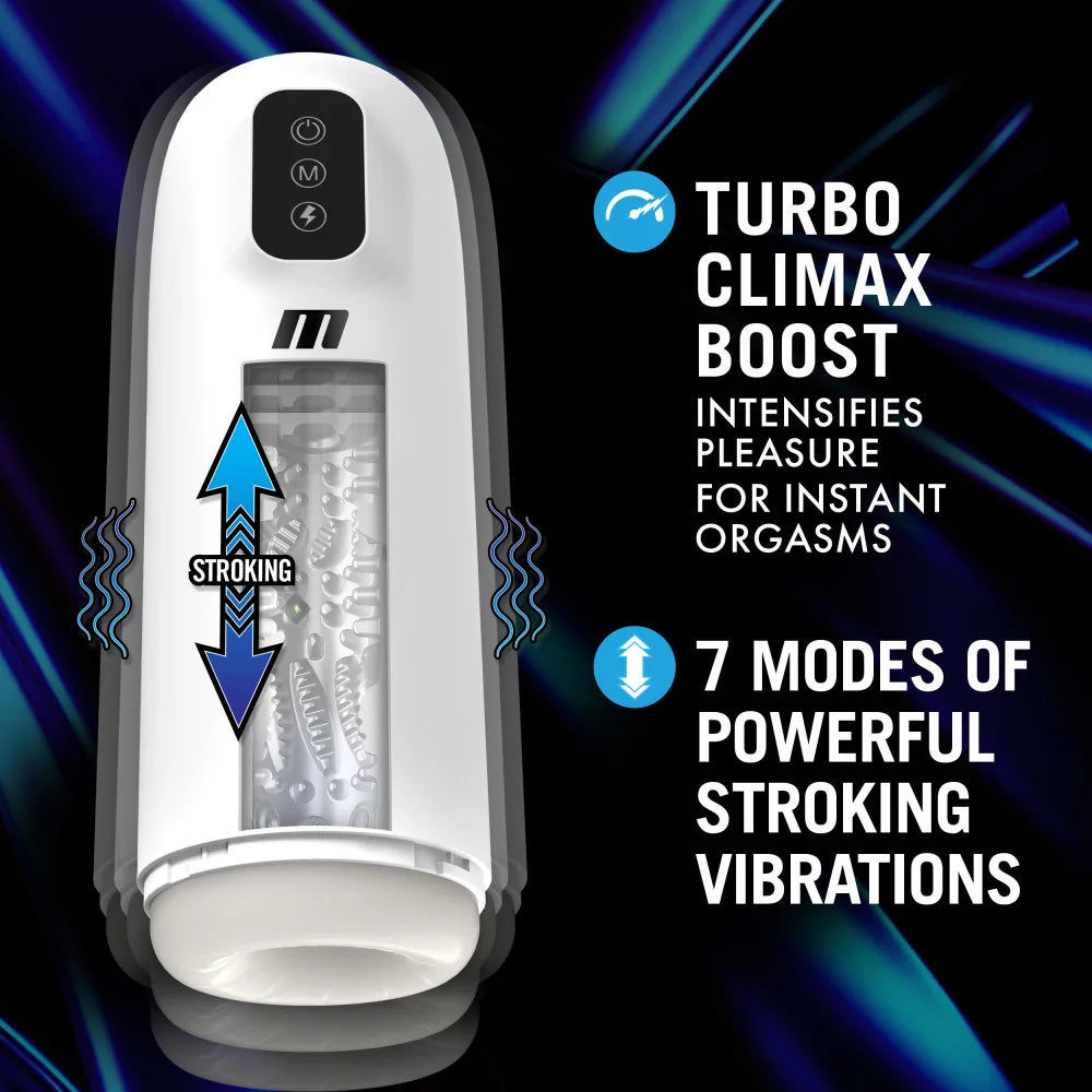M For Men Robo-Bator Automatic Vibrating & Stroking Masturbator – White