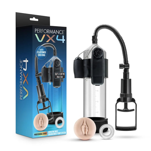 Performance by Blush VX4 Vibrating Male Enhancement Pump – Clear/Black