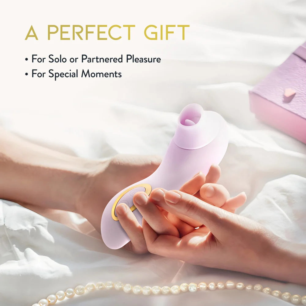 Delice Fleur Clitoral Stimulator with Tongue Fluttering & Suction – Barely Purple