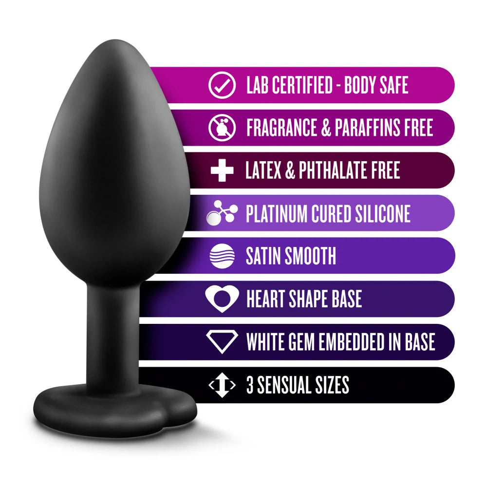 Luxe Bling Anal Training Kit with White Gems – Black