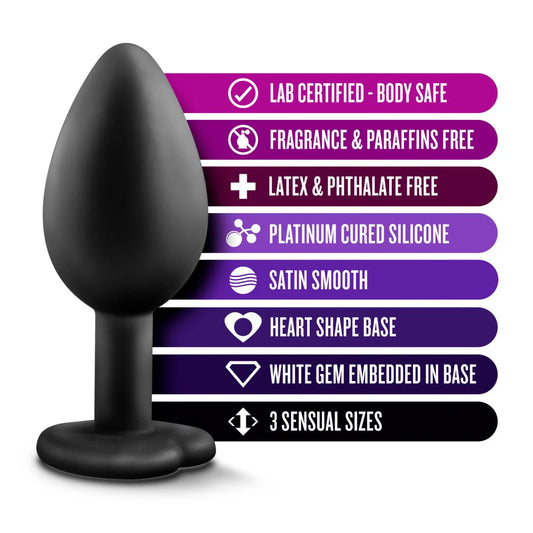 Luxe Bling Anal Training Kit with White Gems – Black