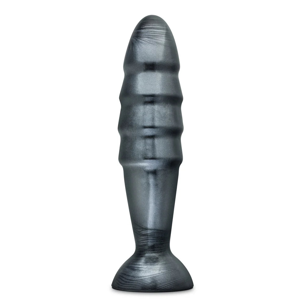Jet Destructor 10.75" Pro Anal Plug with Suction Cup – Carbon Metallic Black