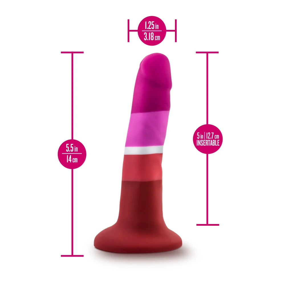 Avant Pride Beauty P3 5.5" Silicone Dildo with Suction Cup – Multi-Color