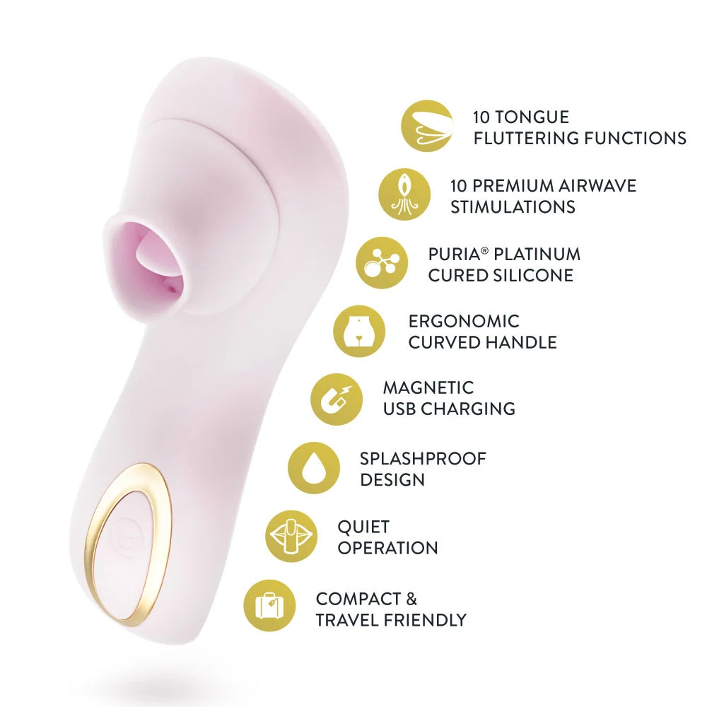 Delice Fleur Clitoral Stimulator with Tongue Fluttering & Suction – Barely Purple